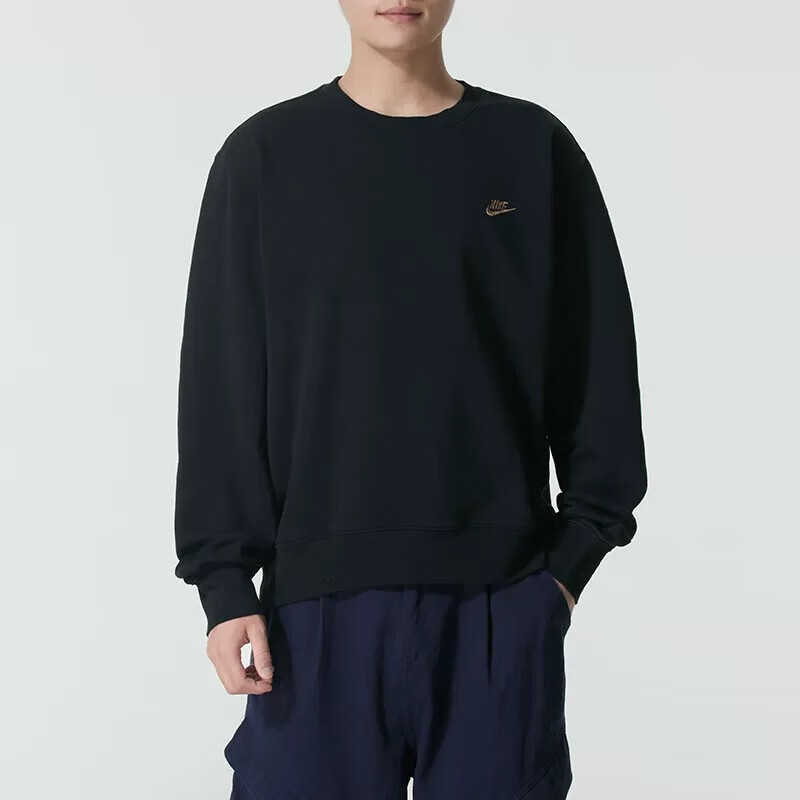 Nike耐克2026年新款男士黑色圆领卫衣简约百搭运动通勤风套头衫