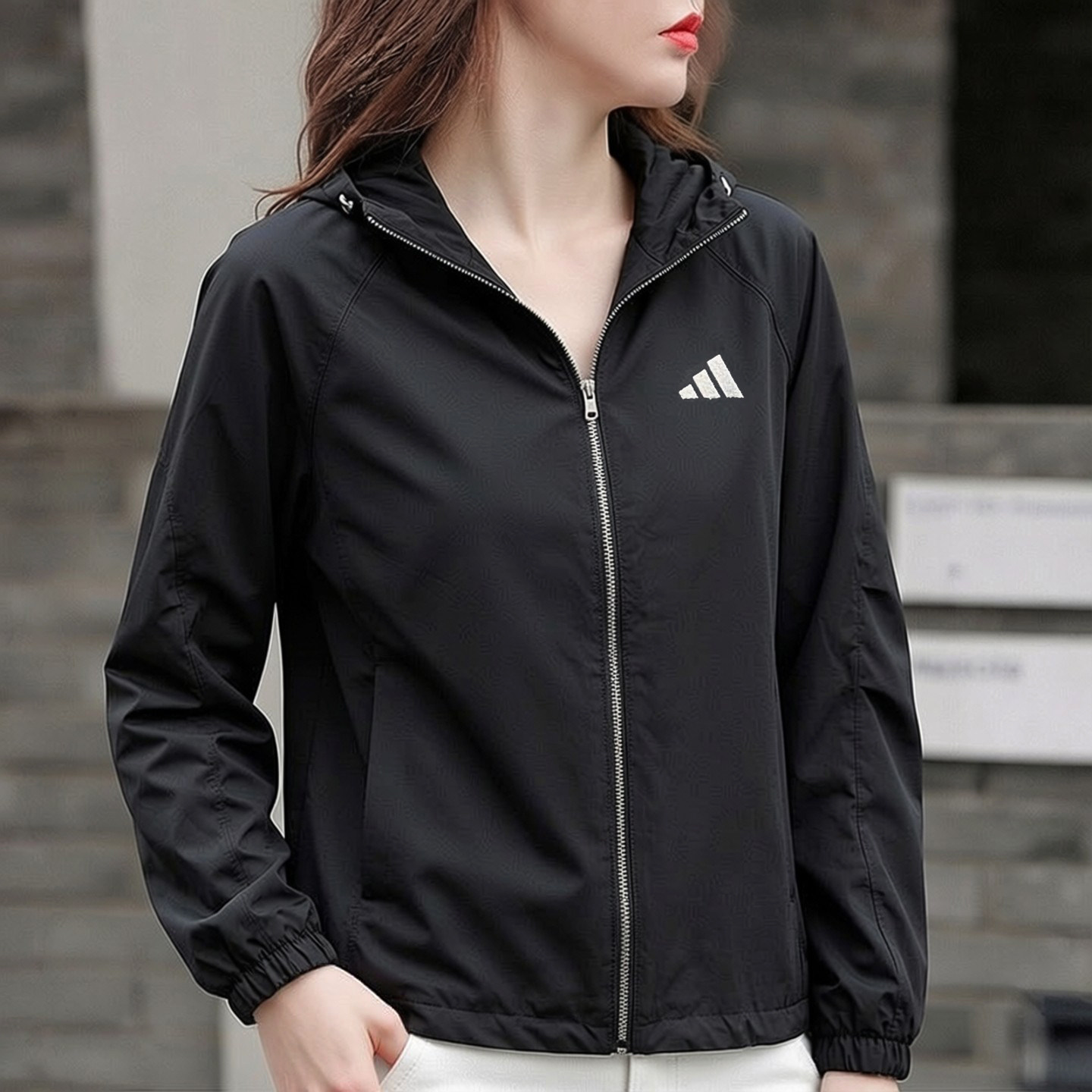 阿迪达斯防风衣女春季新