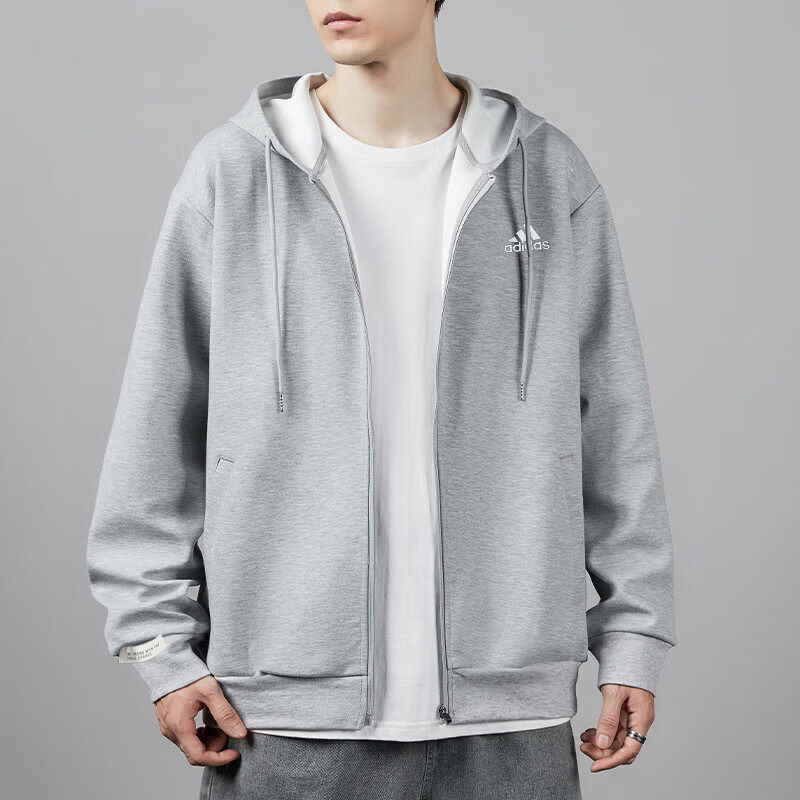 阿迪达斯加绒外套男冬季新款卫衣宽松篮球美式运动针织灰色连帽衫,运动服/休闲服装,运动茄克/外套,淘宝优惠券,粉丝福利购,淘宝优惠卷