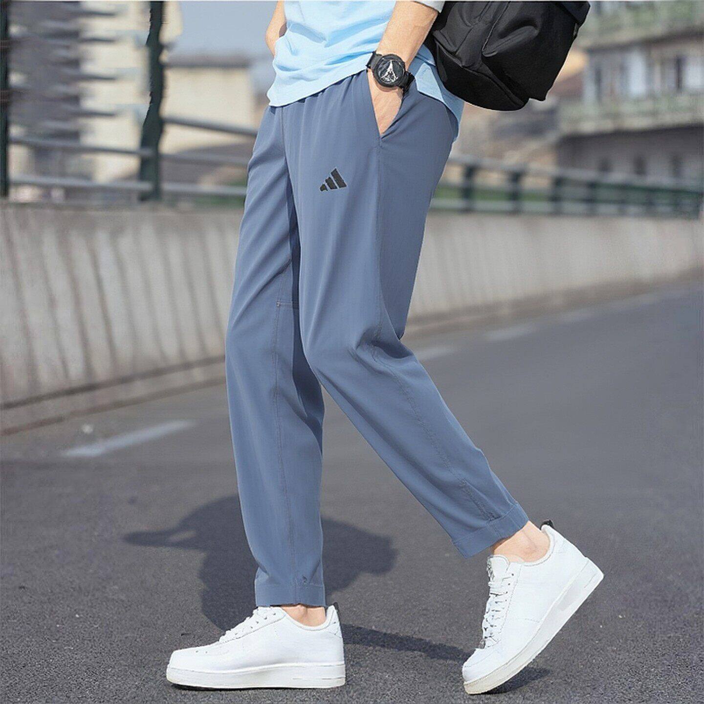 Adidas蓝色薄款男裤梭织