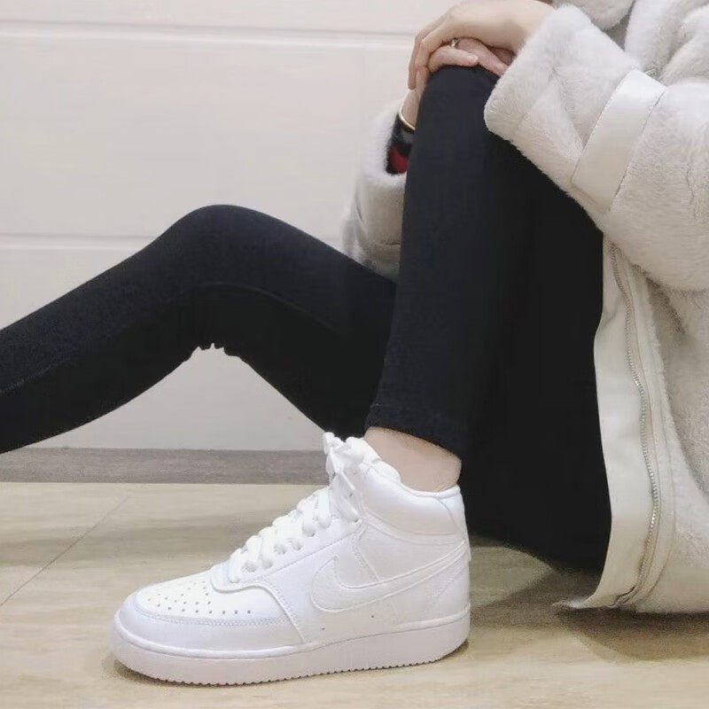 Nike耐克白色简版空军一号女鞋软底高帮板鞋防滑运动休闲鞋CD5436