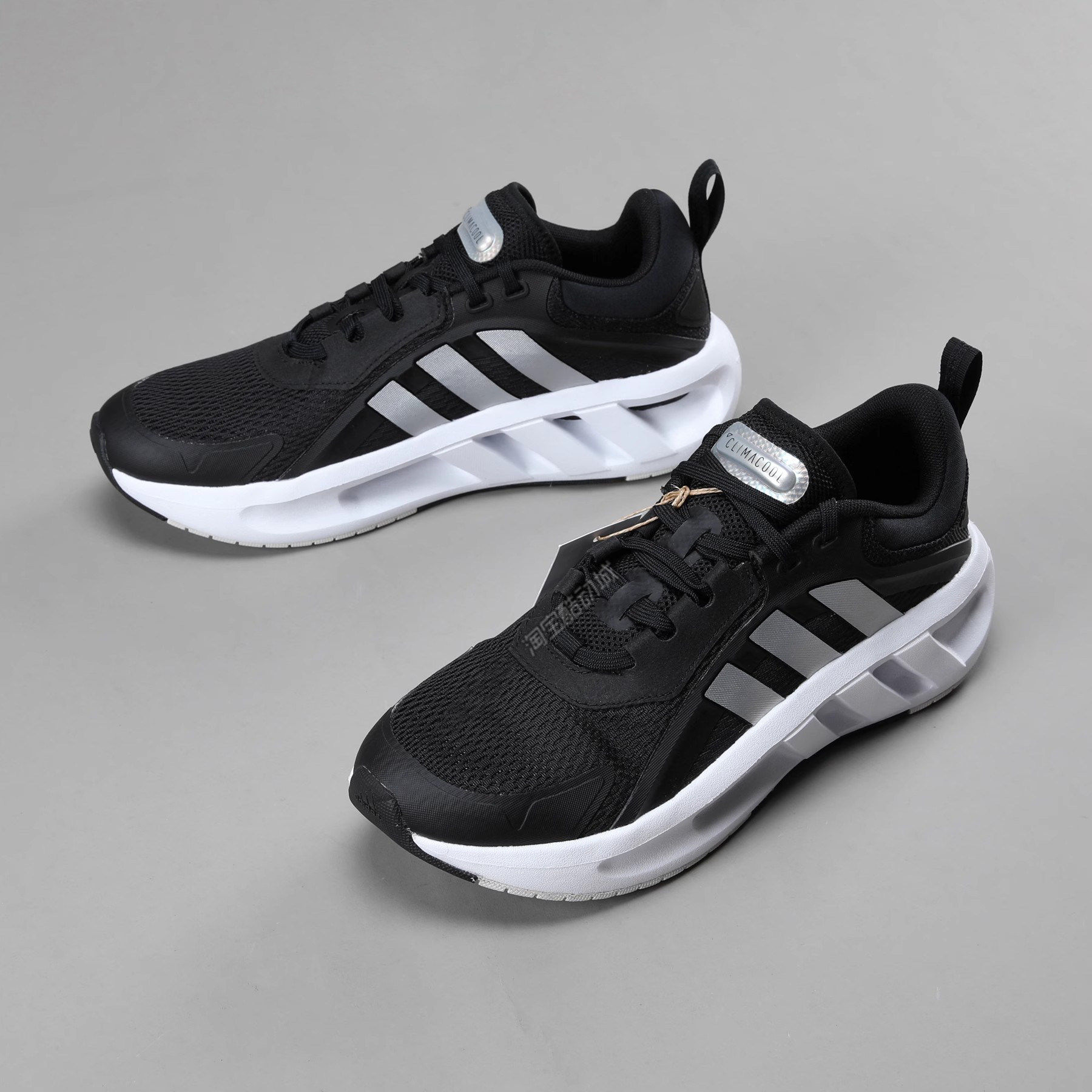 adidas阿迪达斯男鞋夏季新款透气轻便运动鞋男士黑色清风跑步鞋男
