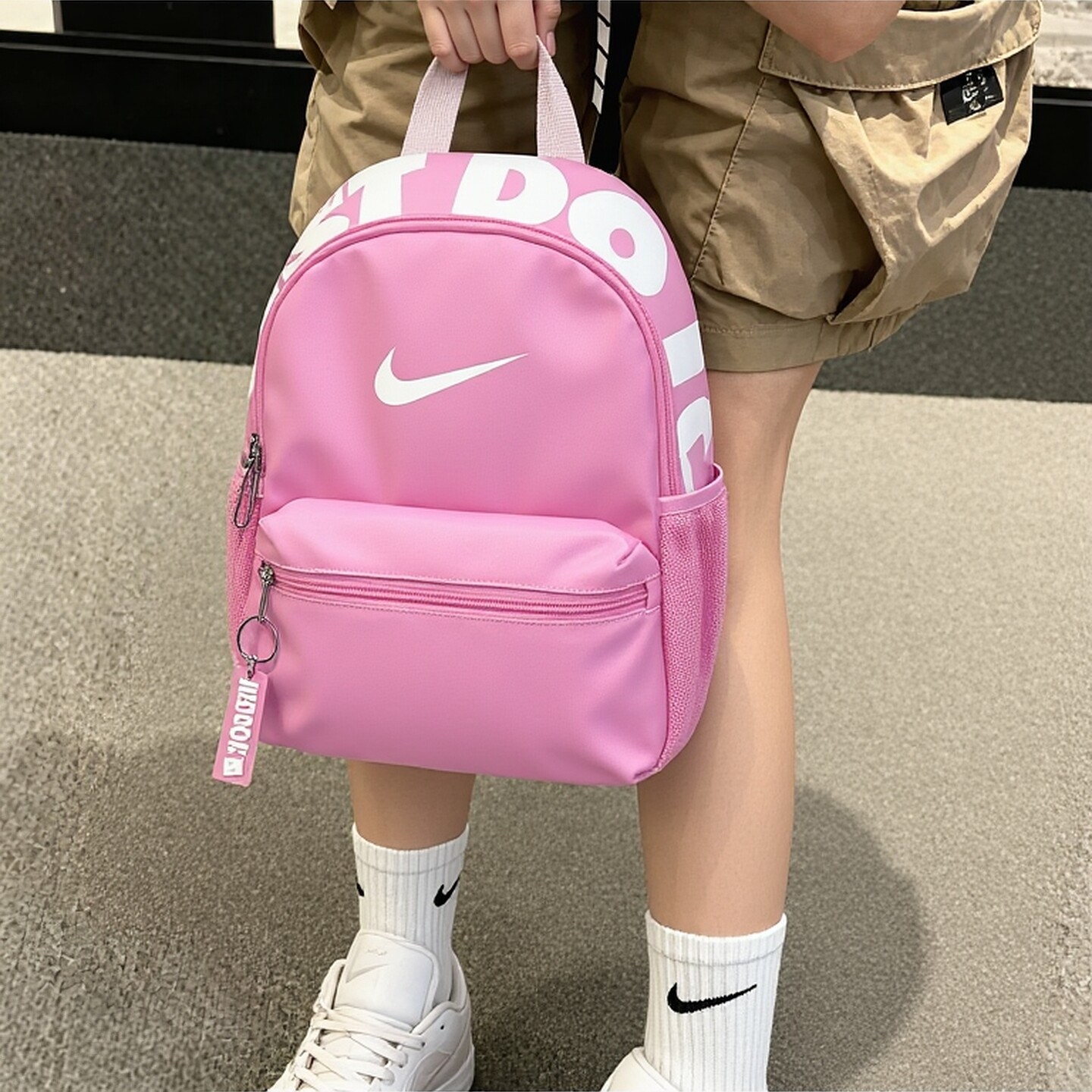 NIKE耐克潮流时尚双肩包可爱儿童包男女粉色背包新款大容量休闲包