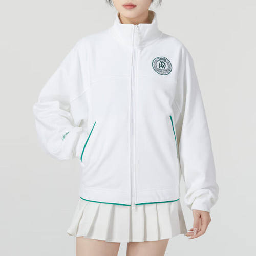阿迪达斯女装外套秋季户外健身运动服立领复古休闲夹克 JD3467