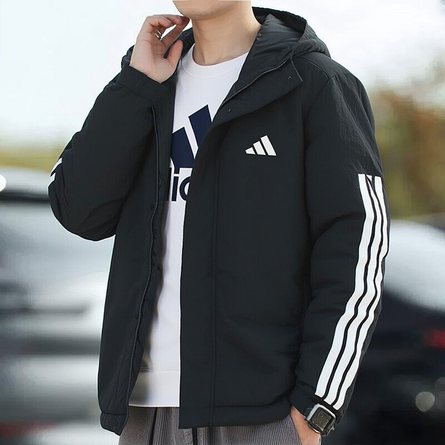 Adidas棉服外套男装秋冬