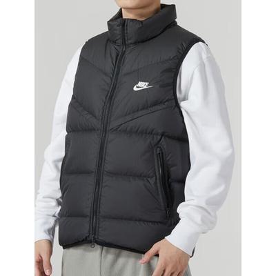 耐克黑色羽绒马甲立领男款25新款Nike保暖运动休闲宽松夹克FB8184