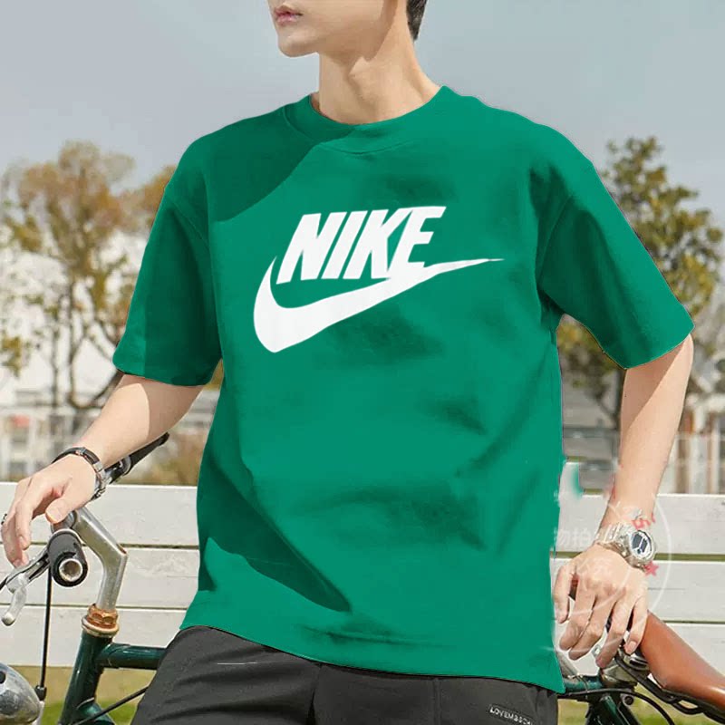 绿色T恤NIKE耐克正品正品短袖男子宽松运动服夏季新款圆领上衣潮