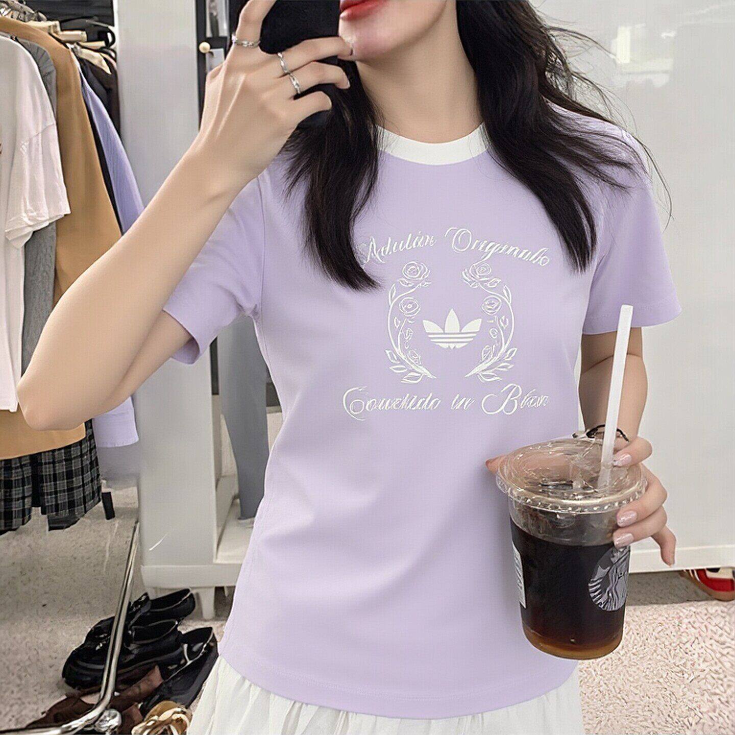 Adidas圆领短袖T恤女夏季