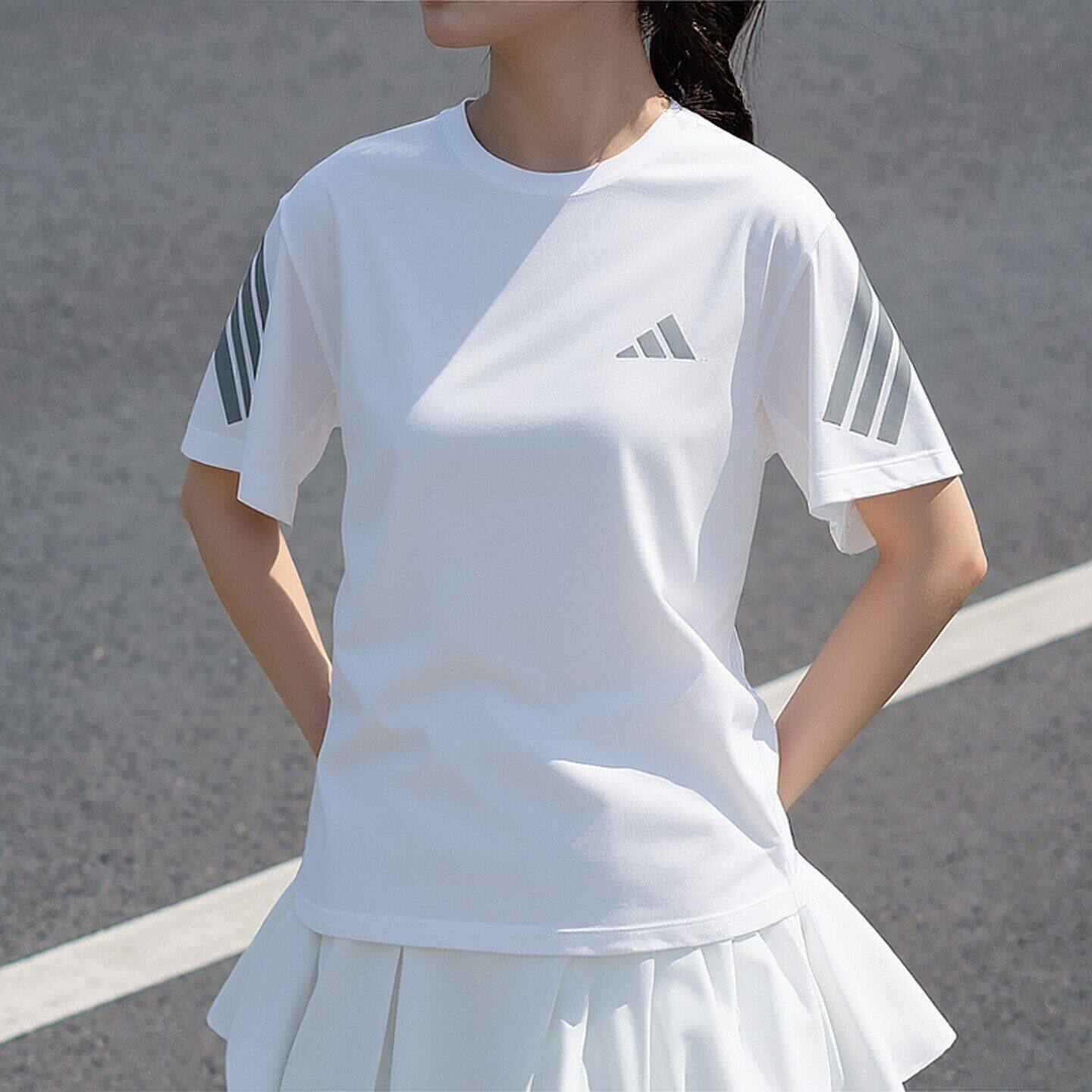 阿迪达斯白色短袖女夏季