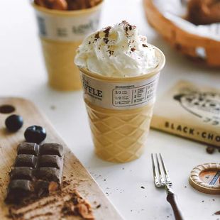 新款可爱陶瓷冰淇淋甜筒小杯子女生高颜值家用早餐牛奶咖啡水杯