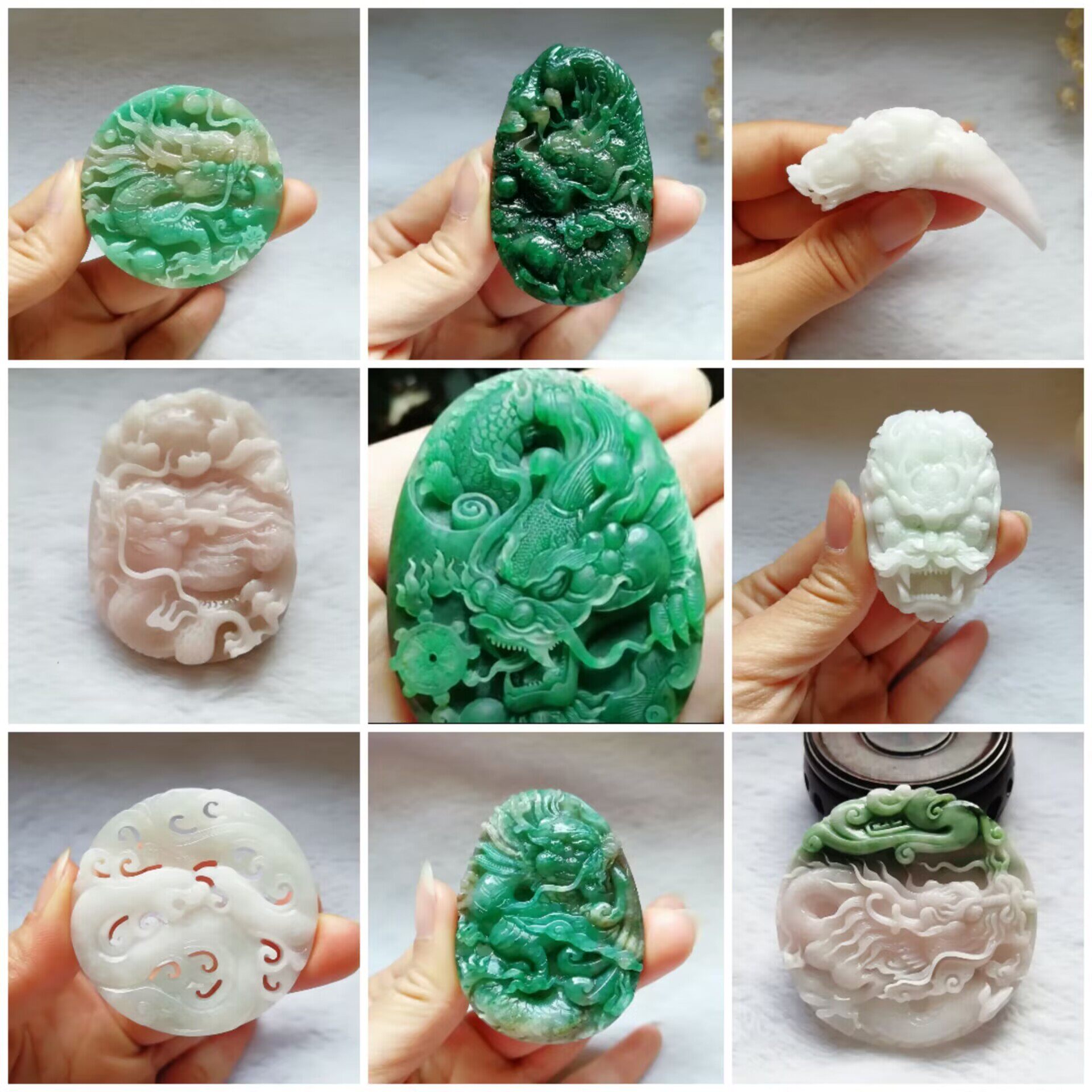 收藏天然玉石独山玉吊坠南阳独玉生肖龙玉佩生意兴隆挂件玉坠多款