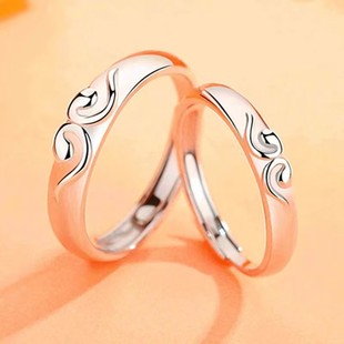S925纯银戒指紧箍咒情侣对戒银戒子开复古个性银戒子