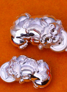 纯银貔貅吊坠足银挂件