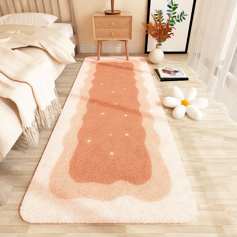 地毯卧室床边毯奶油风