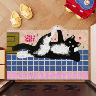 马蒂斯小猫入户丝圈地垫耐磨除尘玄关大门口通用脚垫地毯地垫