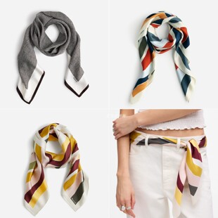 海淘正品100%真丝超大尺寸Madewell方巾丝巾头巾silk Bandana