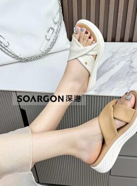深港专柜2024夏季新款时尚厚底舒适休闲百搭女士凉拖鞋H020L89089