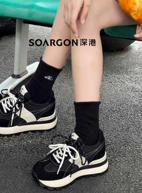 深港专柜2025秋冬新品休闲舒适系带圆头女士阿甘鞋子W1378X89729