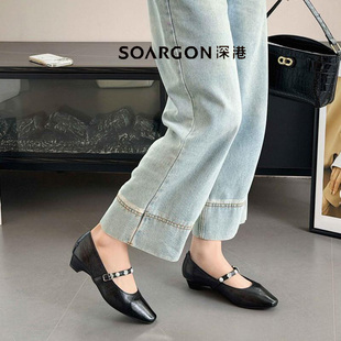 深港专柜2026春季新款浅口方头舒适玛丽珍女士单鞋子L1260C89891