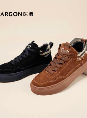 深港专柜2025冬季新款圆头平底休闲舒适男士运动板鞋子W993D93940