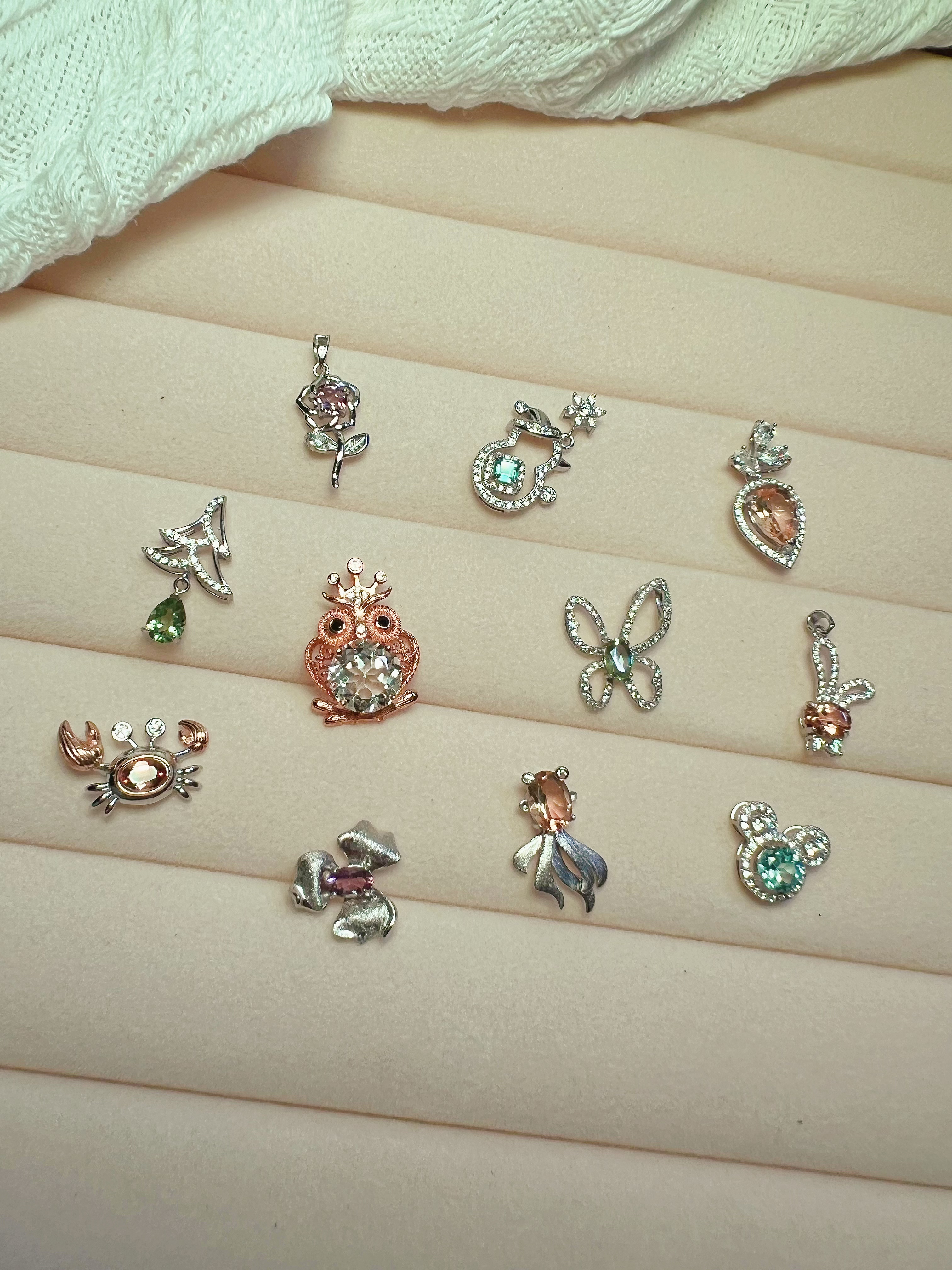 【S925纯银造型小玩意】不定时更款精挑天然水晶纯银吊坠送金属链