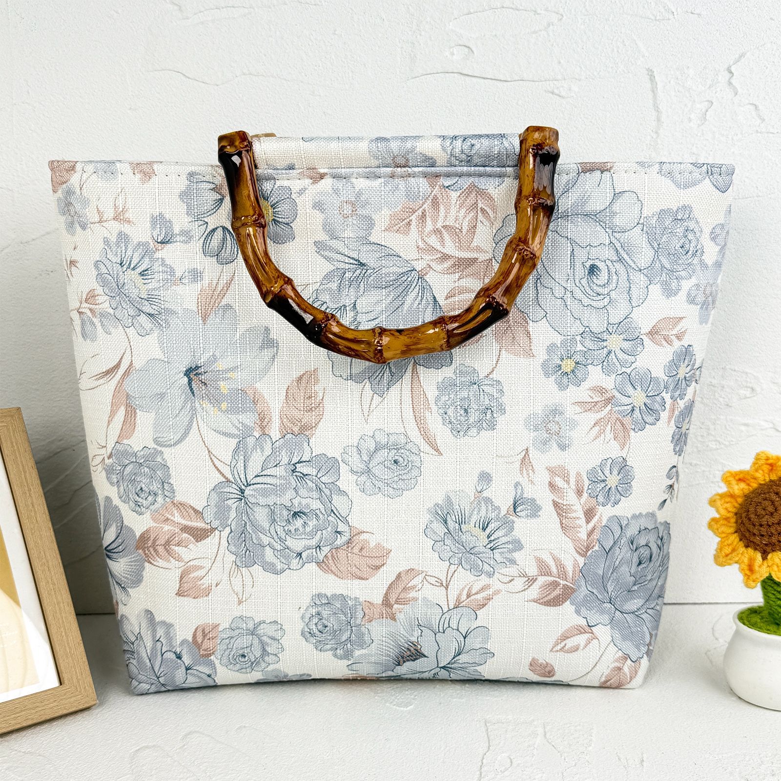 织花通用印花手提包敞口