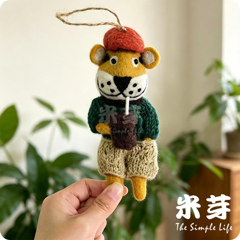 尼泊尔手工羊毛毡可爱动物萌包包挂件动物汽车挂饰礼物玩偶