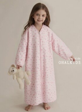 女童睡袍冬季大童家居服
