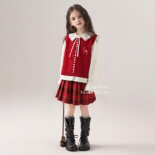 女童冬季穿搭一整套高级感儿童轻奢小众高端套装女孩时尚洋气时髦