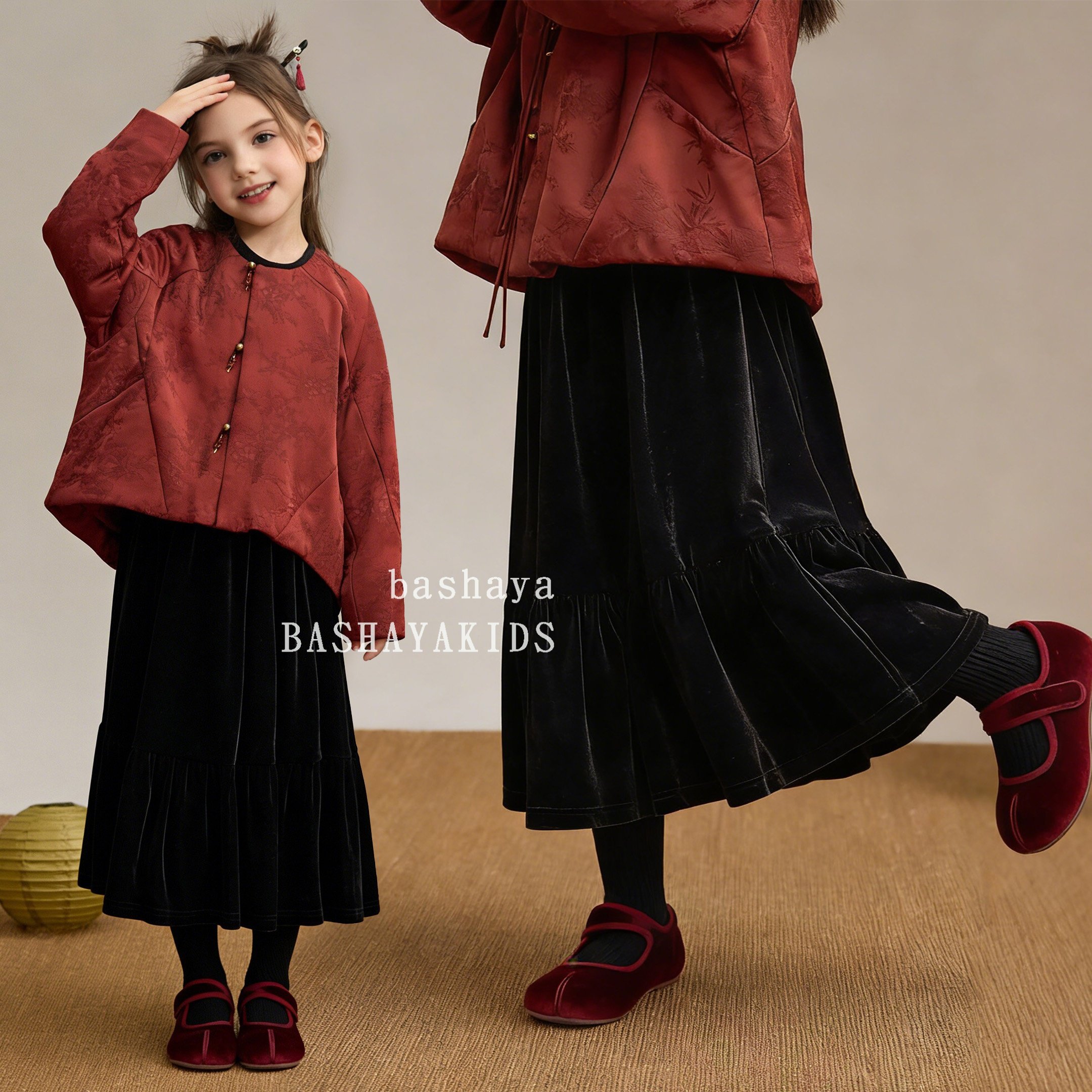 女童裙子冬季2025新款儿童加厚半身裙冬大童女装冬装女孩连衣裙潮