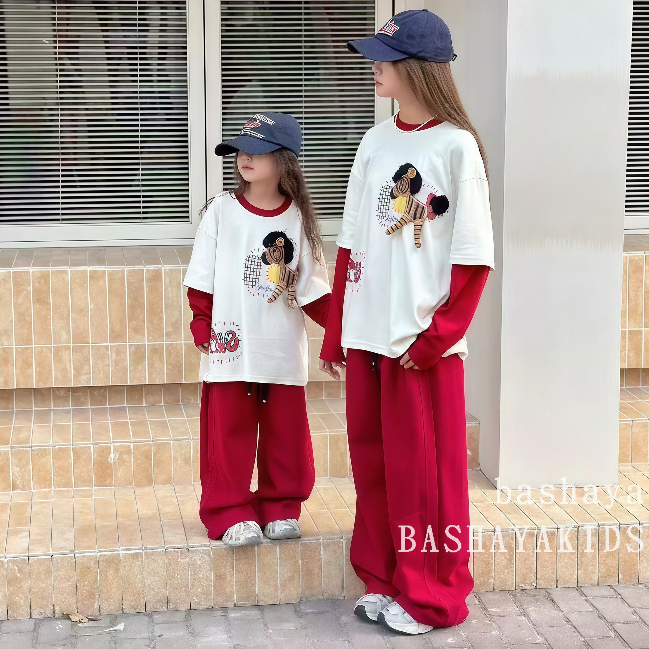 韩系卡通印花假两件套装女童春季宽松长袖上衣裤子两件套,童装/婴儿装/亲子装,套装,淘宝优惠券,粉丝福利购,淘宝优惠卷