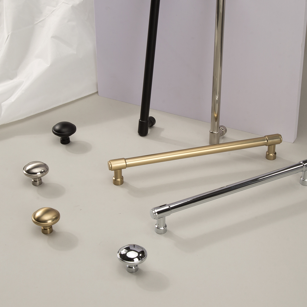 美式全屋定制柜门拉手法式银色厨房拉手鞋柜衣柜门把手