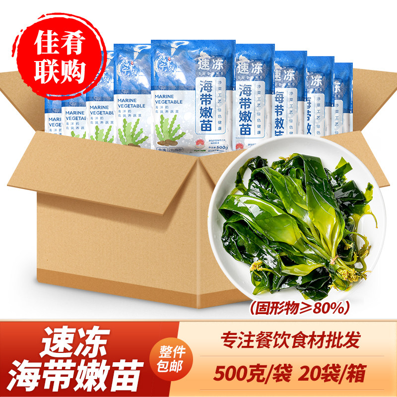 整箱速冻海带嫩苗500g福建霞浦特产快餐火锅特色凉菜煲汤炒菜食材