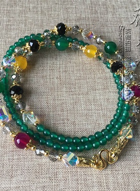 其他绿玛瑙圆珠链女超闪