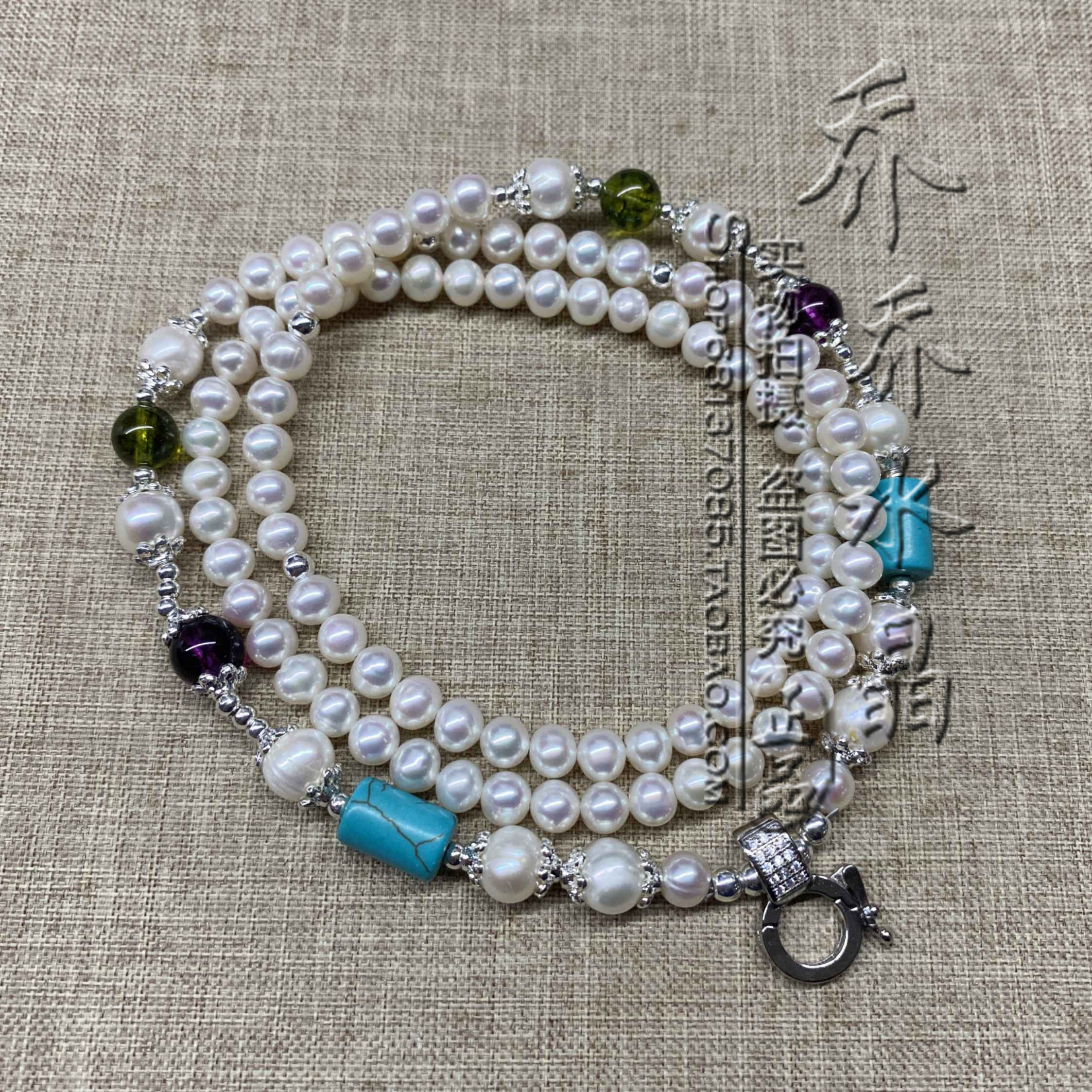 天然珍珠项链 银色泰国佛牌挂链可定制其他款式