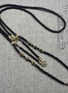 小叶紫檀金色木头三层毛衣唐卡项链泰国佛牌挂链 可订做其他款式