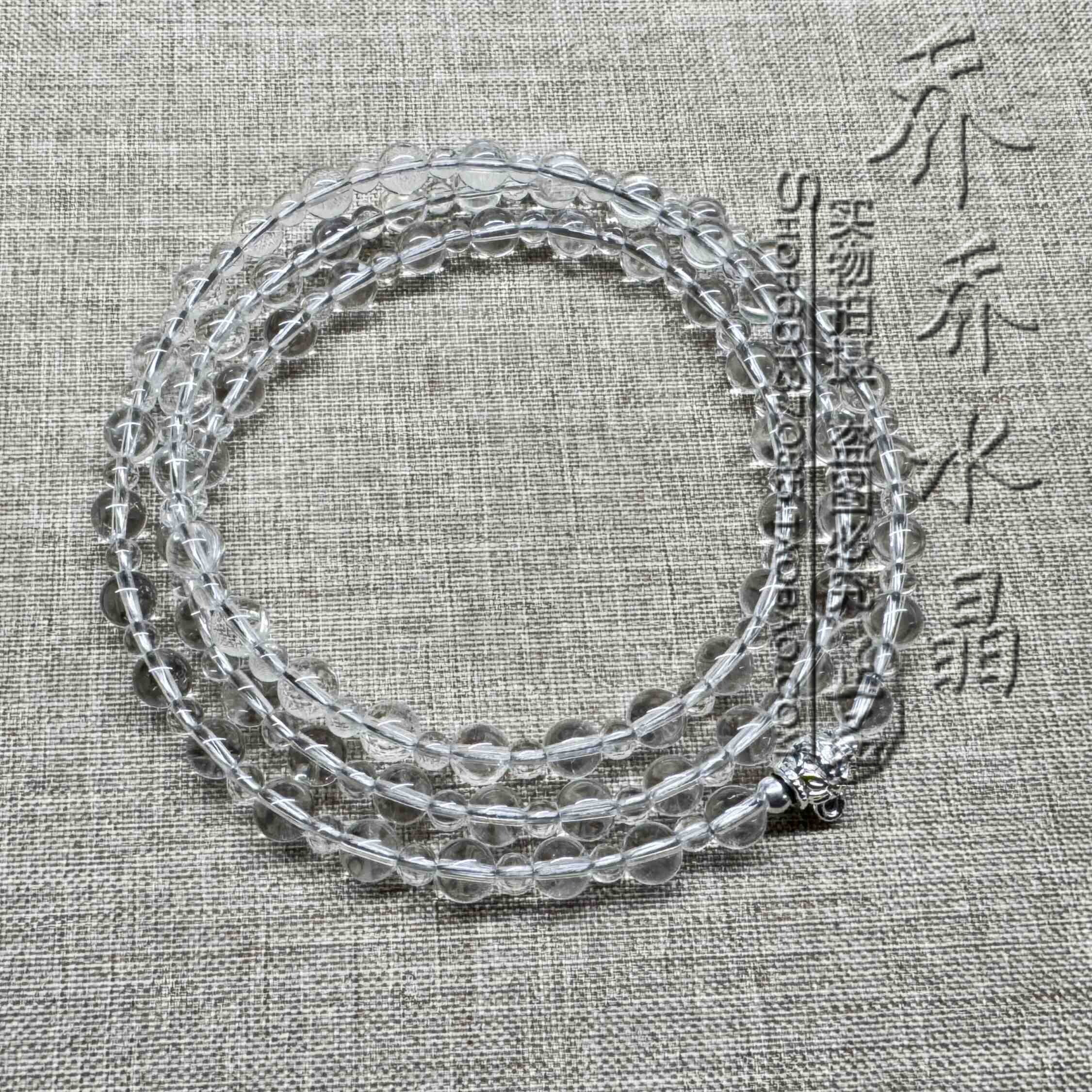 天然白水晶唐卡毛衣项链银色泰国佛牌挂链可订做其他款式