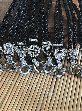 银色百搭吊坠可调节挂绳佛牌链