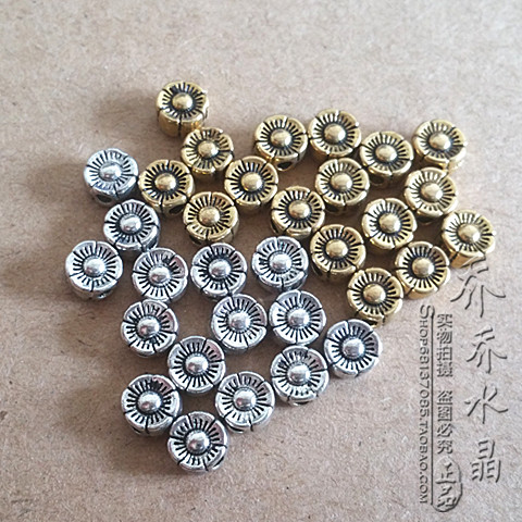 DIY饰品银色金色隔片双面玫瑰花隔珠隔片