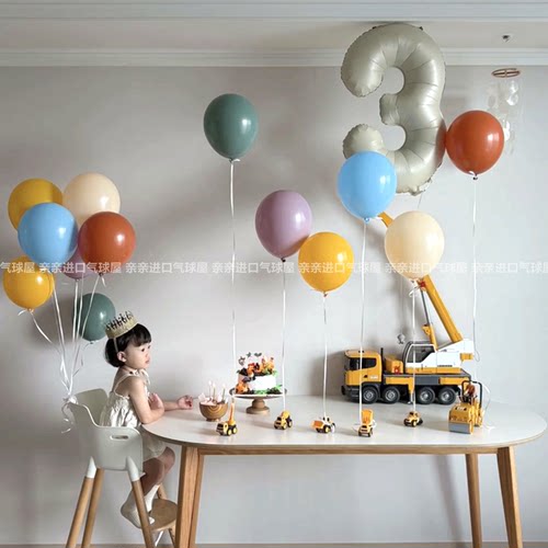 环保无味加厚天然乳胶彩色气球儿童生日布置套餐飘空氦气惊喜礼物