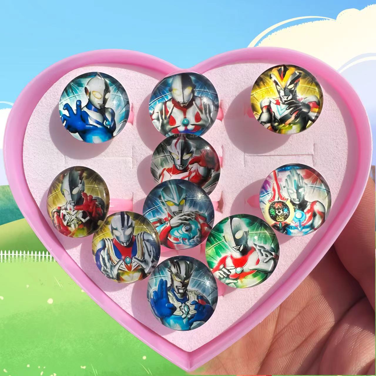 奥特曼儿童戒指男童男孩水晶冰雪奇缘爱莎公主指环女童女孩水晶