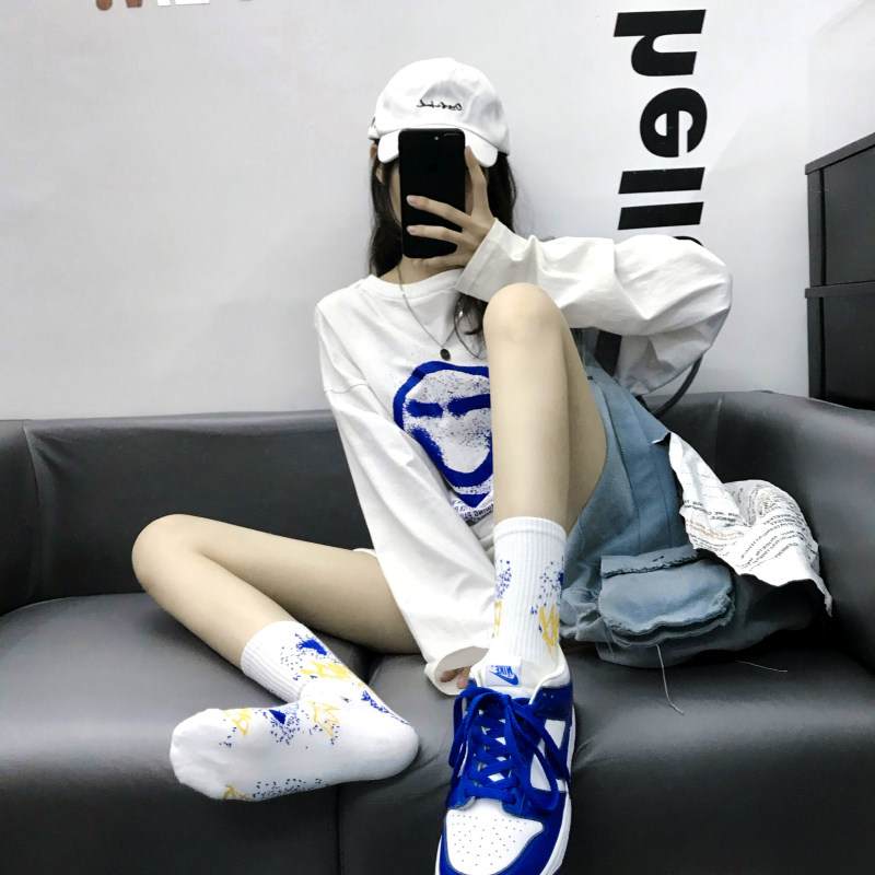 袜子男士中筒袜纯棉防臭吸汗全棉运动长筒涂鸦潮流秋冬季个性女袜,女士内衣/男士内衣/家居服,中筒袜,淘宝优惠券,粉丝福利购,淘宝优惠卷