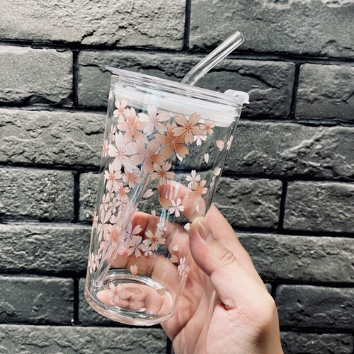 水杯女玻璃杯带吸管大容量办公室