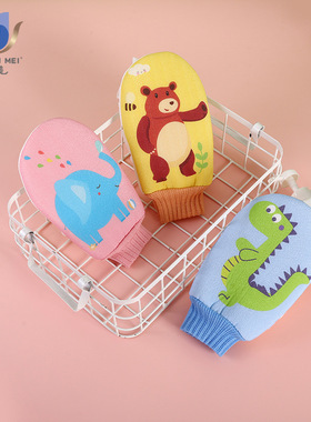 搓澡巾儿童卡通搓泥沐浴手套双面两用浴花澡巾洗澡巾泡泡卡通澡巾