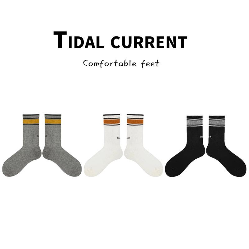 ins潮风白色马丁靴外穿运动袜子