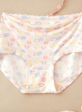 千百蜜 夏季女士三角内裤冰丝小花碎花内裤凉爽薄款Q072满4条包邮