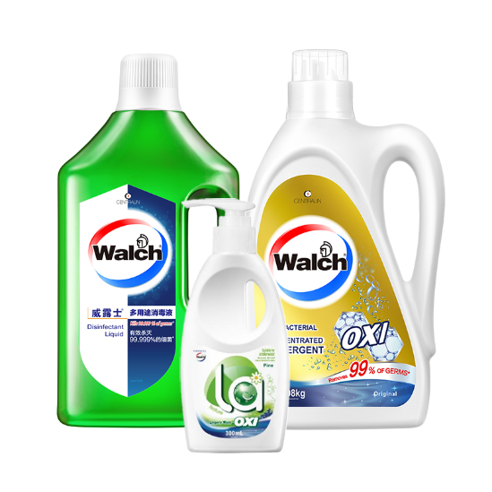 威露士洗衣液3.08kg+多用途消毒液1L+La内衣净松木300ml套装-CJ