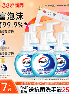 威露士泡沫型洗手液225ml瓶 儿童成人家庭专用温和清洁滋润双手