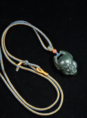 【仿古兽面】和田玉雕件/精工雕刻/吊坠