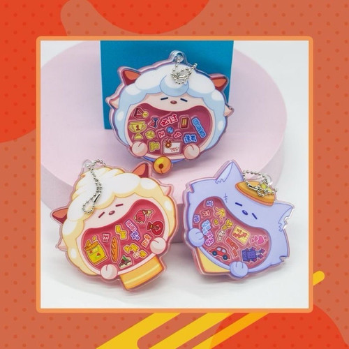 喜羊羊与灰太狼周边亚克力摇摇乐挂件可爱卡通钥匙扣包包挂饰礼物